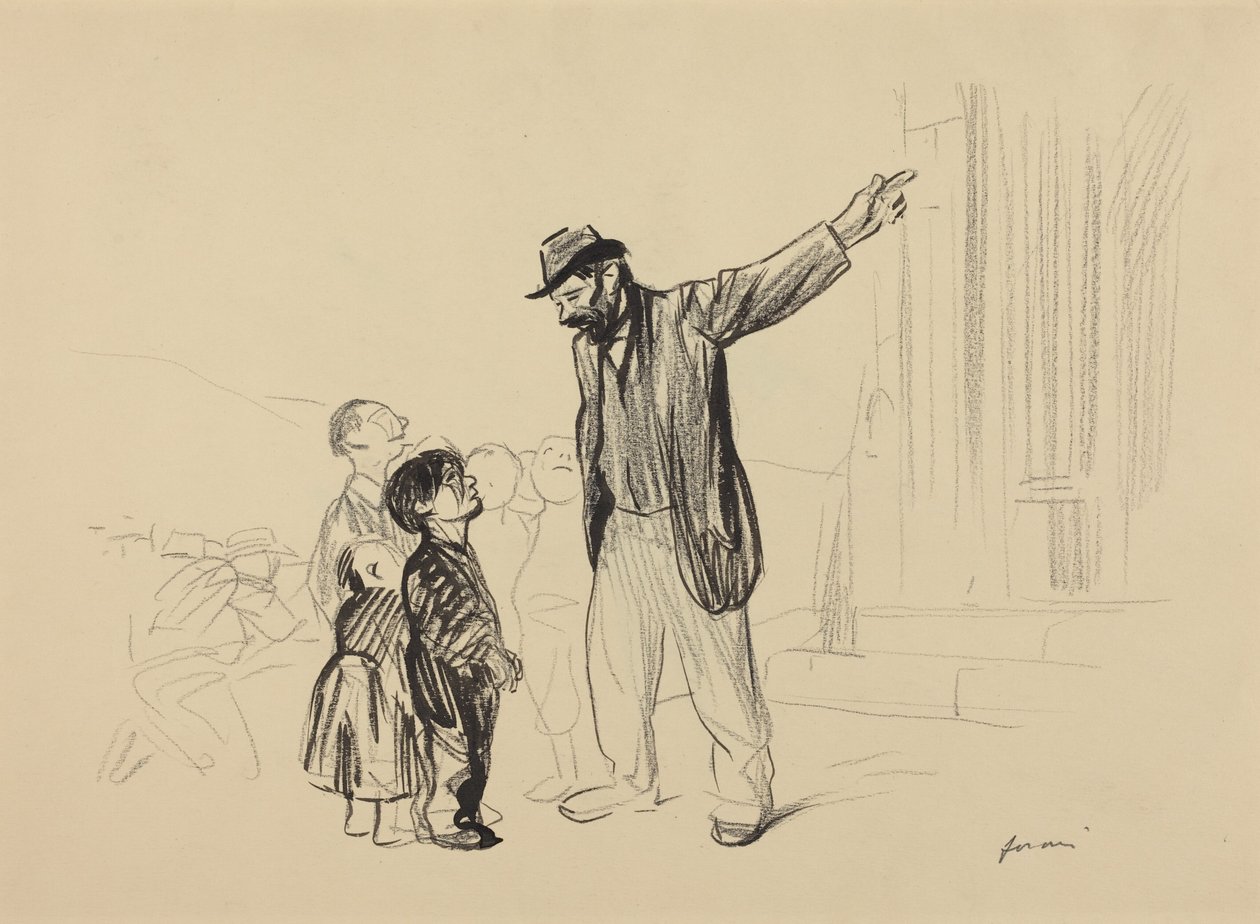 a) Het Engels van hun vaders (voorkant); b) Man with Cigarette (achterkant) door Jean-Louis Forain