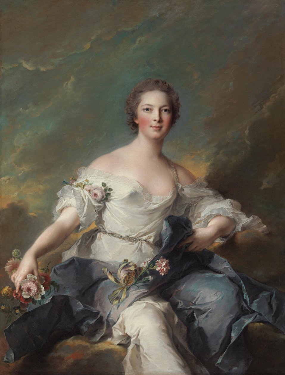 De markiezin de Baglion als Flora door Jean-Marc Nattier