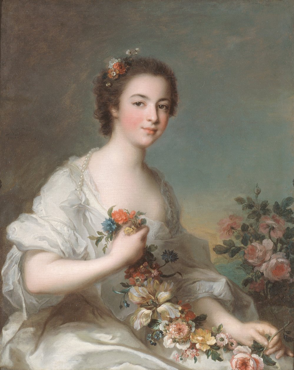 Portret van een dame door Jean-Marc Nattier