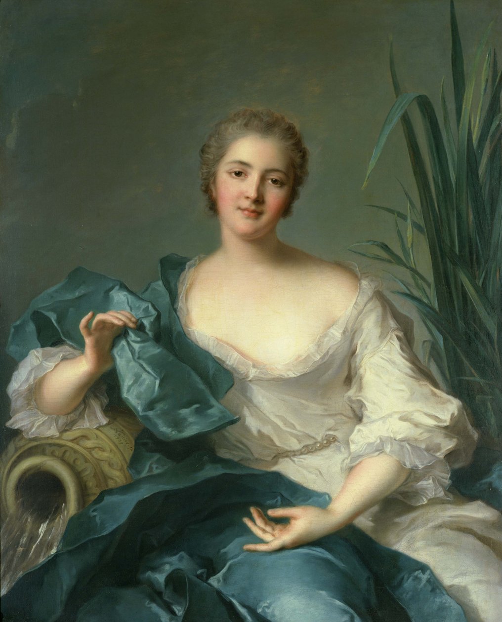 Portret van Madame Marie-Henriette Bertolo de Pleneuf. door Jean-Marc Nattier