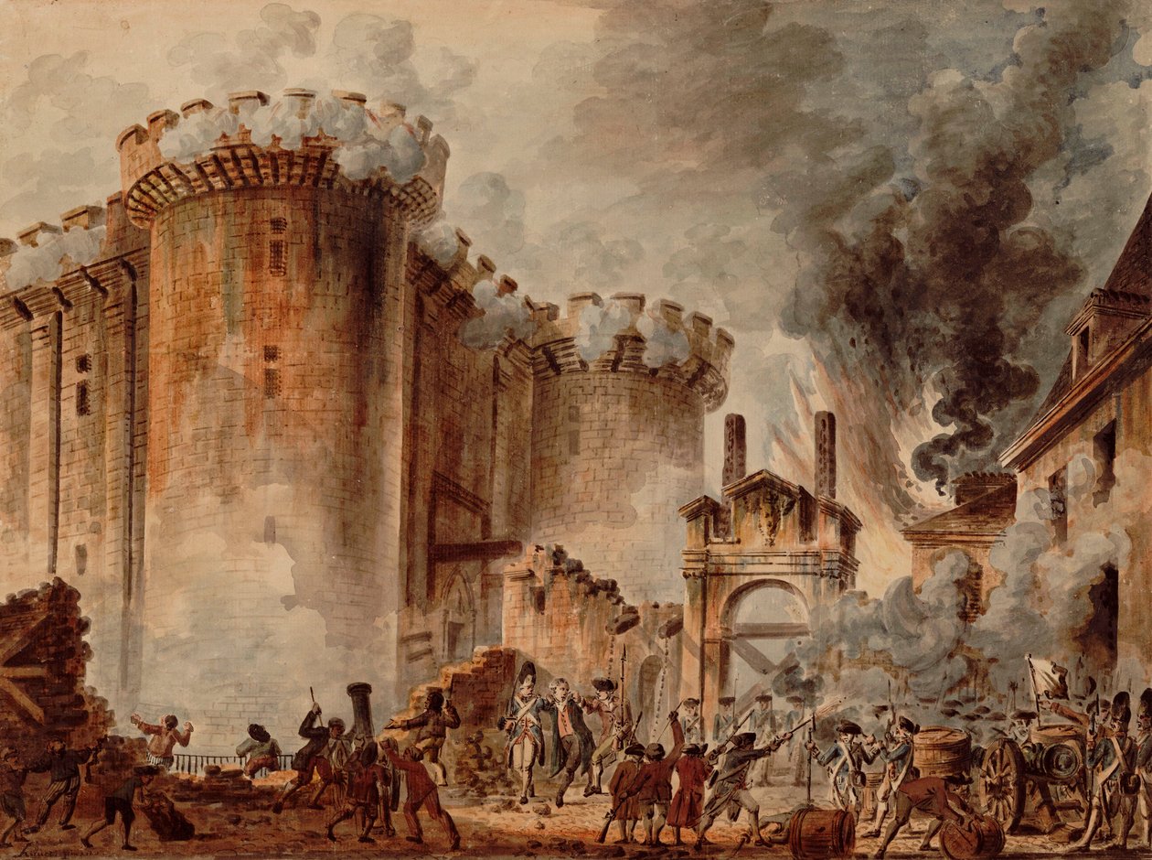 Bestorming van de Bastille door Jean Pierre Houel