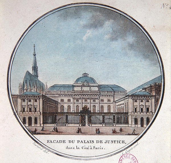 Gevel van het Palais de Justice, c.1785 door Jean (after) Testard