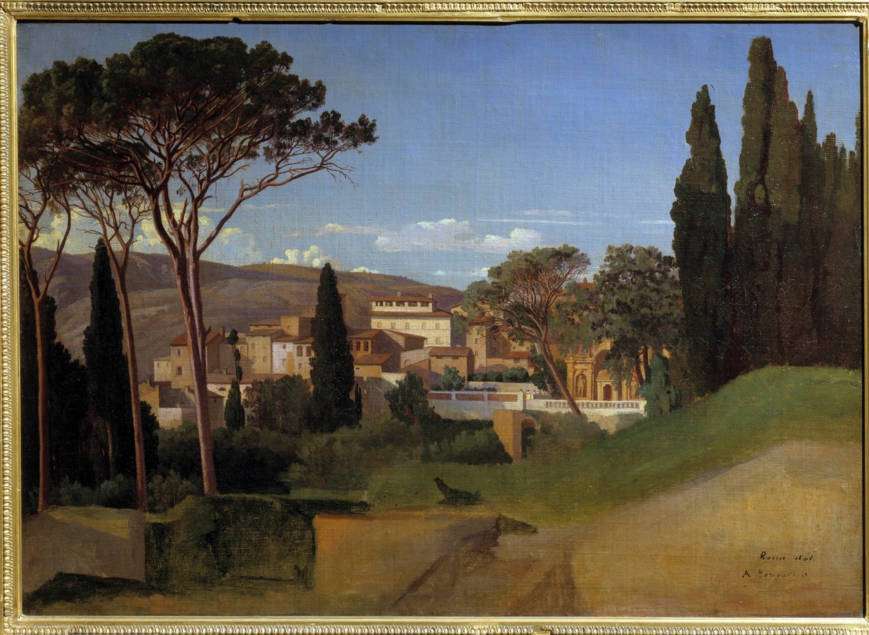 Zicht op een Romeinse villa Schilderij door Achilles J. Benouville (1815-1891) 1844 Parijs, musee d