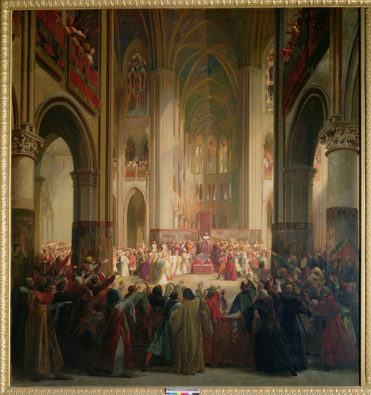 Staten-Generaal van Parijs Vergadering in de Notre-Dame na de Dood van Karel IV (1295-1328) door Jean Alaux