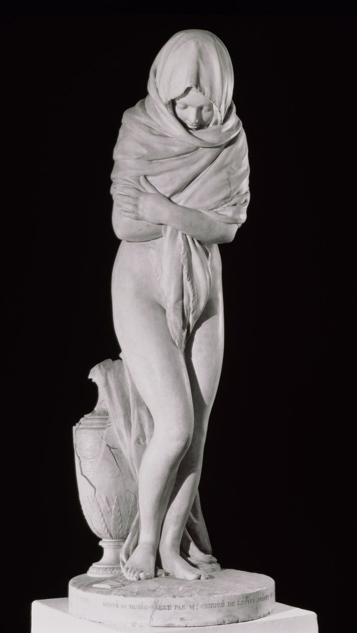 Winter, of De Koude Vrouw (marmer) door Jean Antoine Houdon