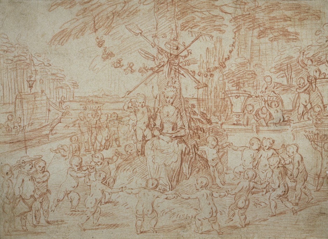 Allegorie op de lente of de jonge tuiniers door Jean Antoine Watteau