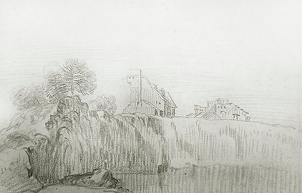 Huis op de Rand van een Steile Klif door Jean Antoine Watteau