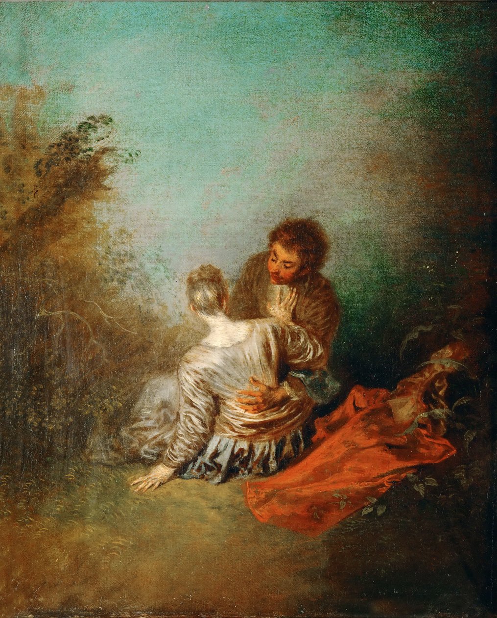 Le Faux Pas door Jean Antoine Watteau
