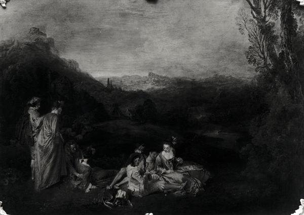 Vredige Liefde, c.1718-19 door Jean Antoine Watteau