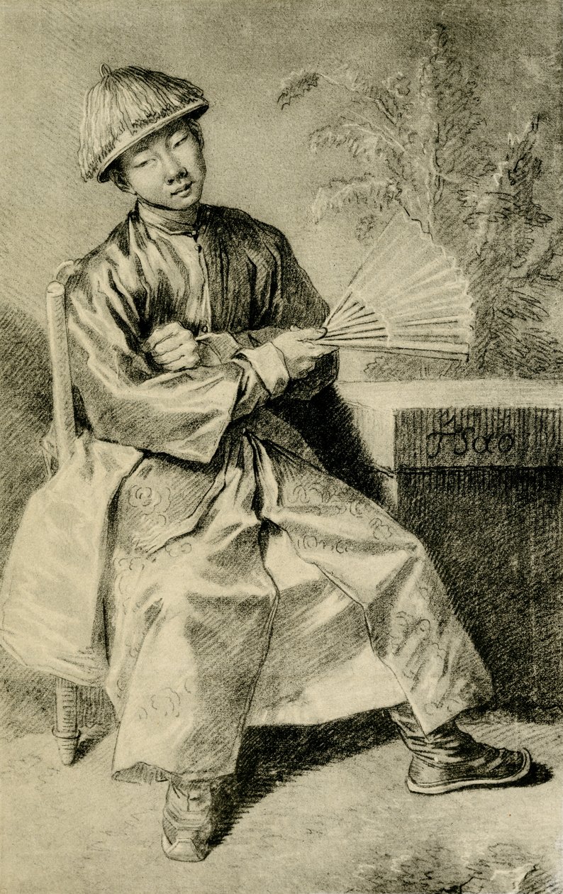 Portret van Chinese TSao door Jean Antoine Watteau