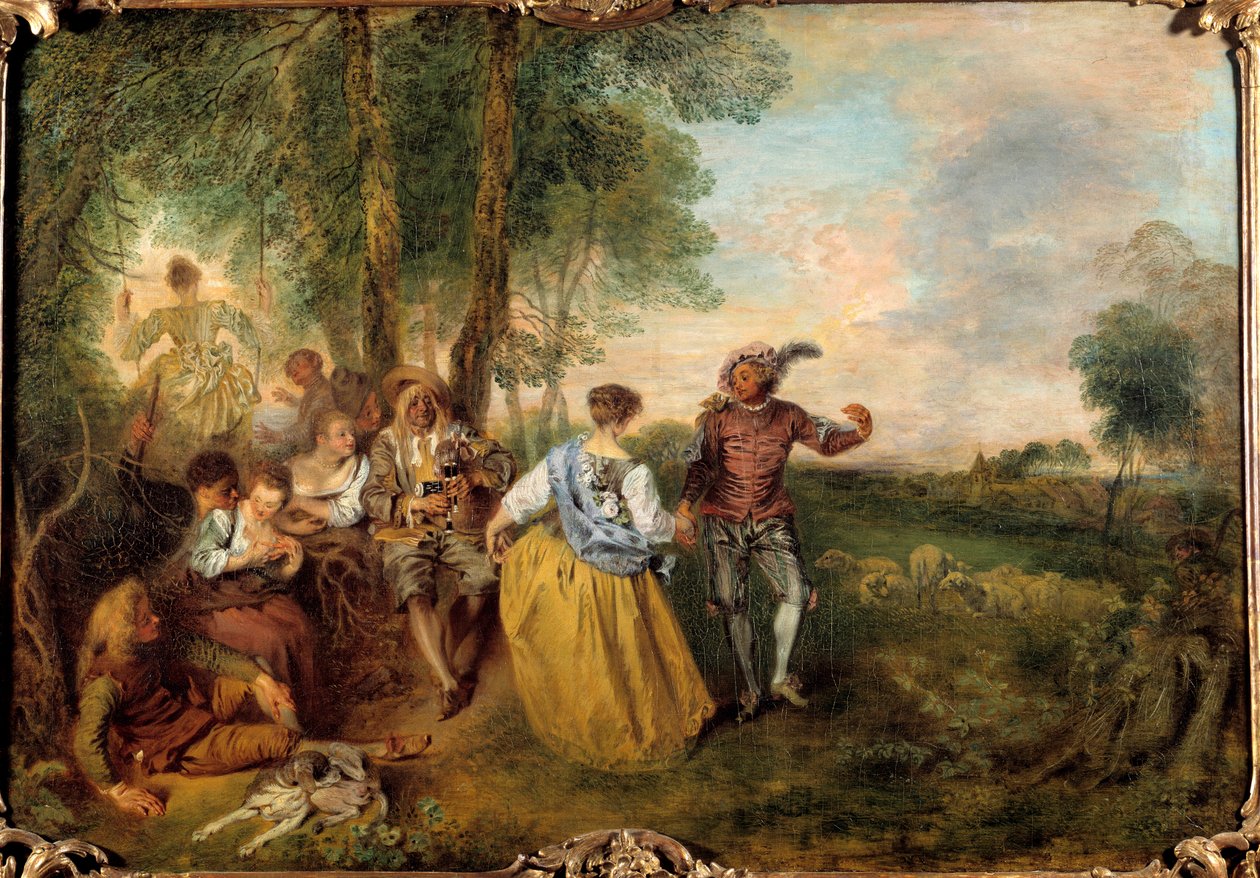 De herders door Jean Antoine Watteau
