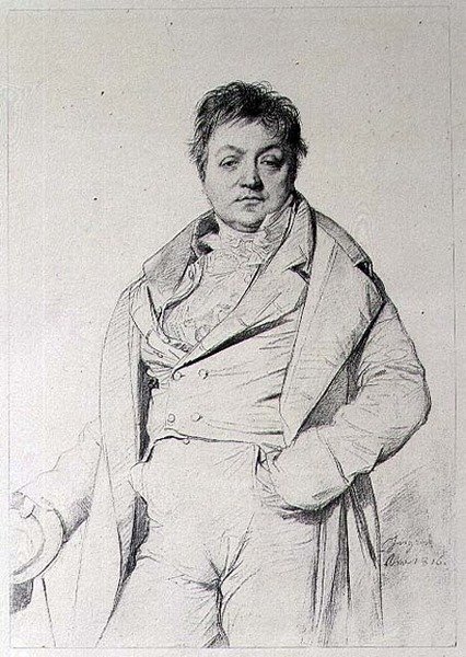 Portret van een man door Jean Auguste Dominique (after) Ingres