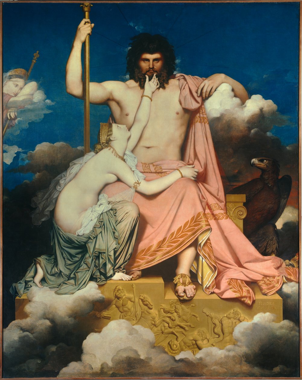 Jupiter en Thetis (detail) door Jean Auguste Dominique Ingres