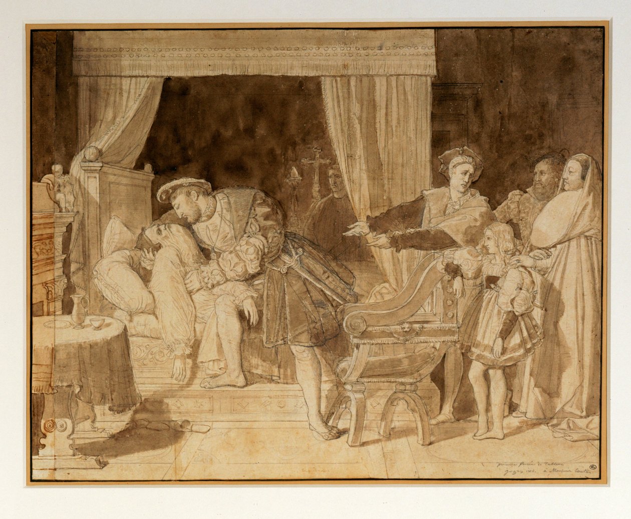 La mort de Leonard de Vinci - De dood van Leonardo ... door Jean Auguste Dominique Ingres