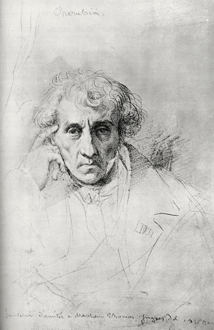 Luigi Cherubini 1760-1842, Italiaanse componist, 1830 door Jean Auguste Dominique Ingres