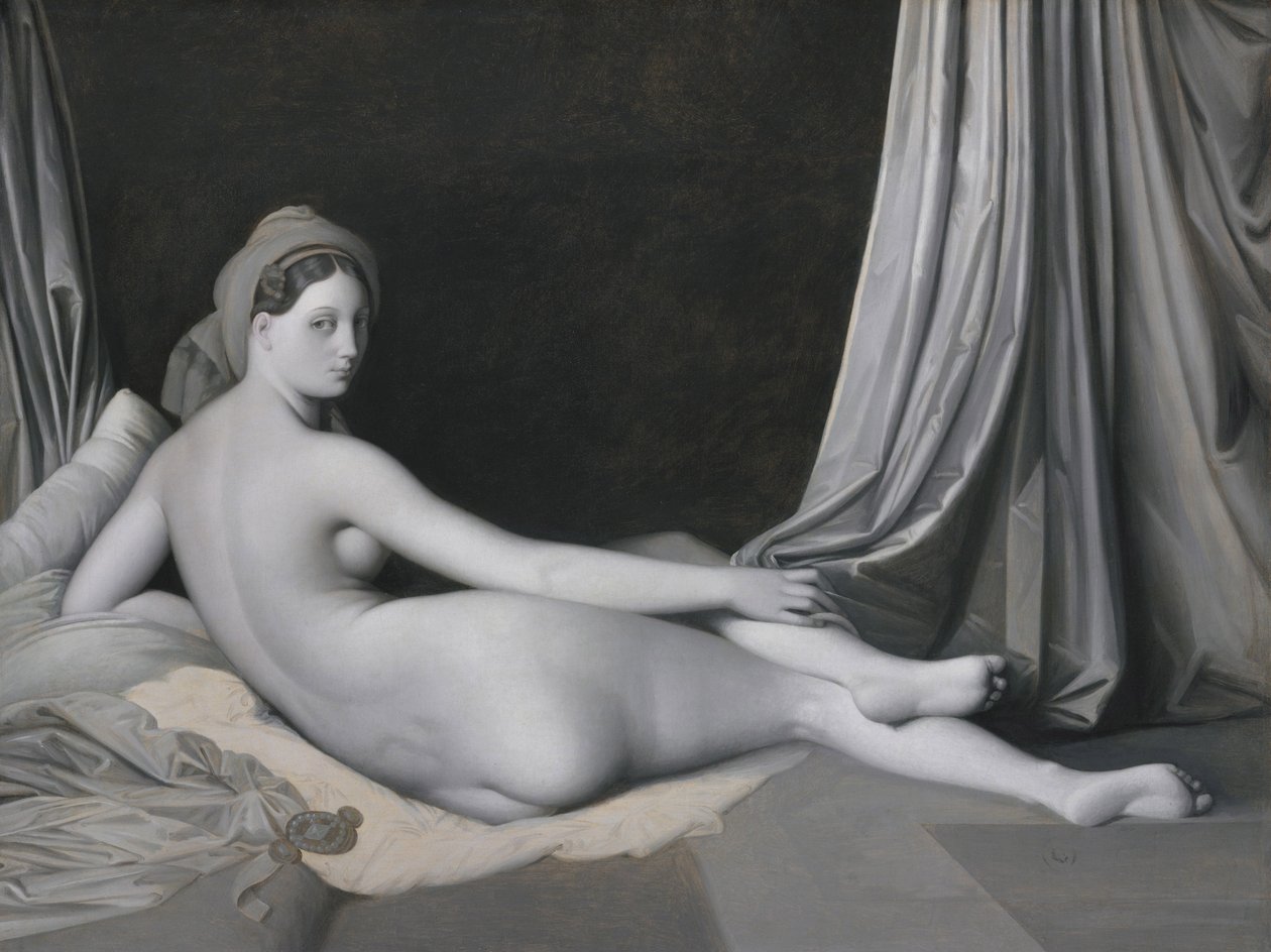 Odalisque in Grisaille, ca. 1824-34 door Jean Auguste Dominique Ingres