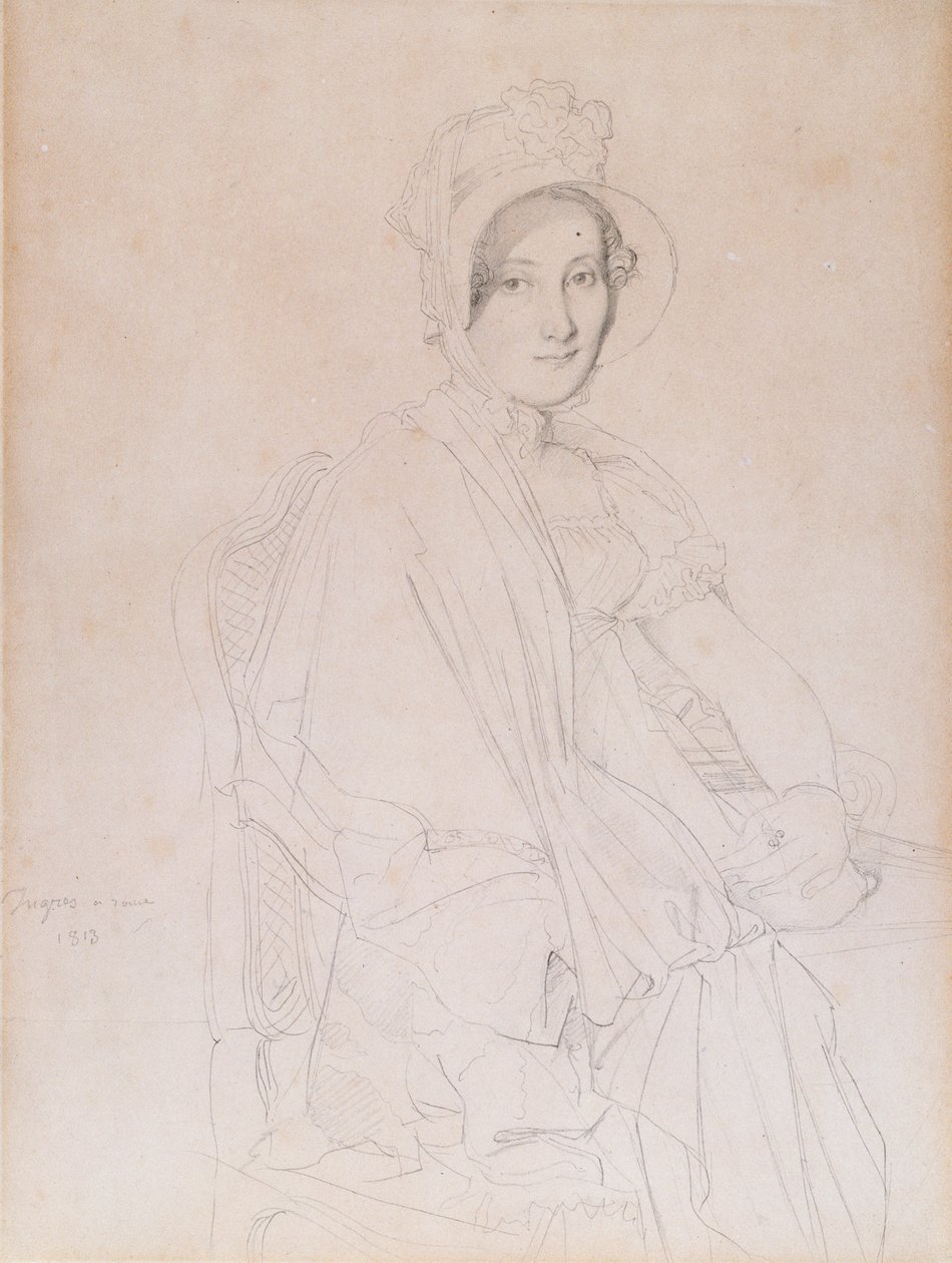 Portret van Marie Marcoz, later Vicomtesse de Senonnes de Senonnes, 1813 door Jean Auguste Dominique Ingres
