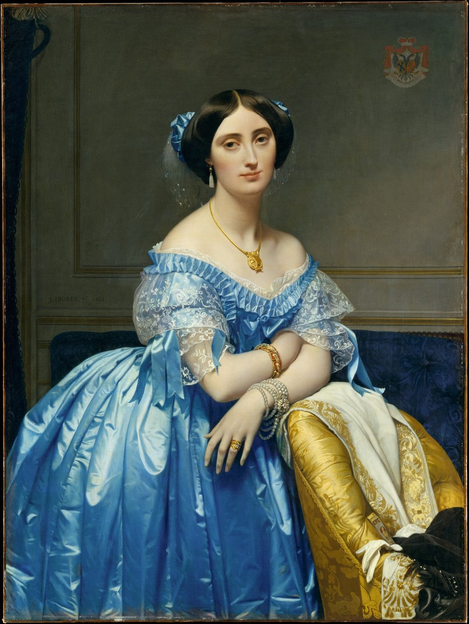 Portret van prinses Albert de Broglie door Jean Auguste Dominique Ingres