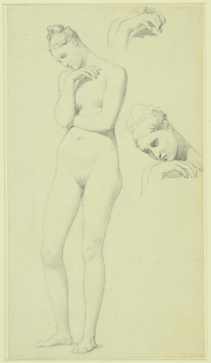 Studies voor de figuur van Stratonice, ca. 1834-40 (potlood op papier) door Jean Auguste Dominique Ingres