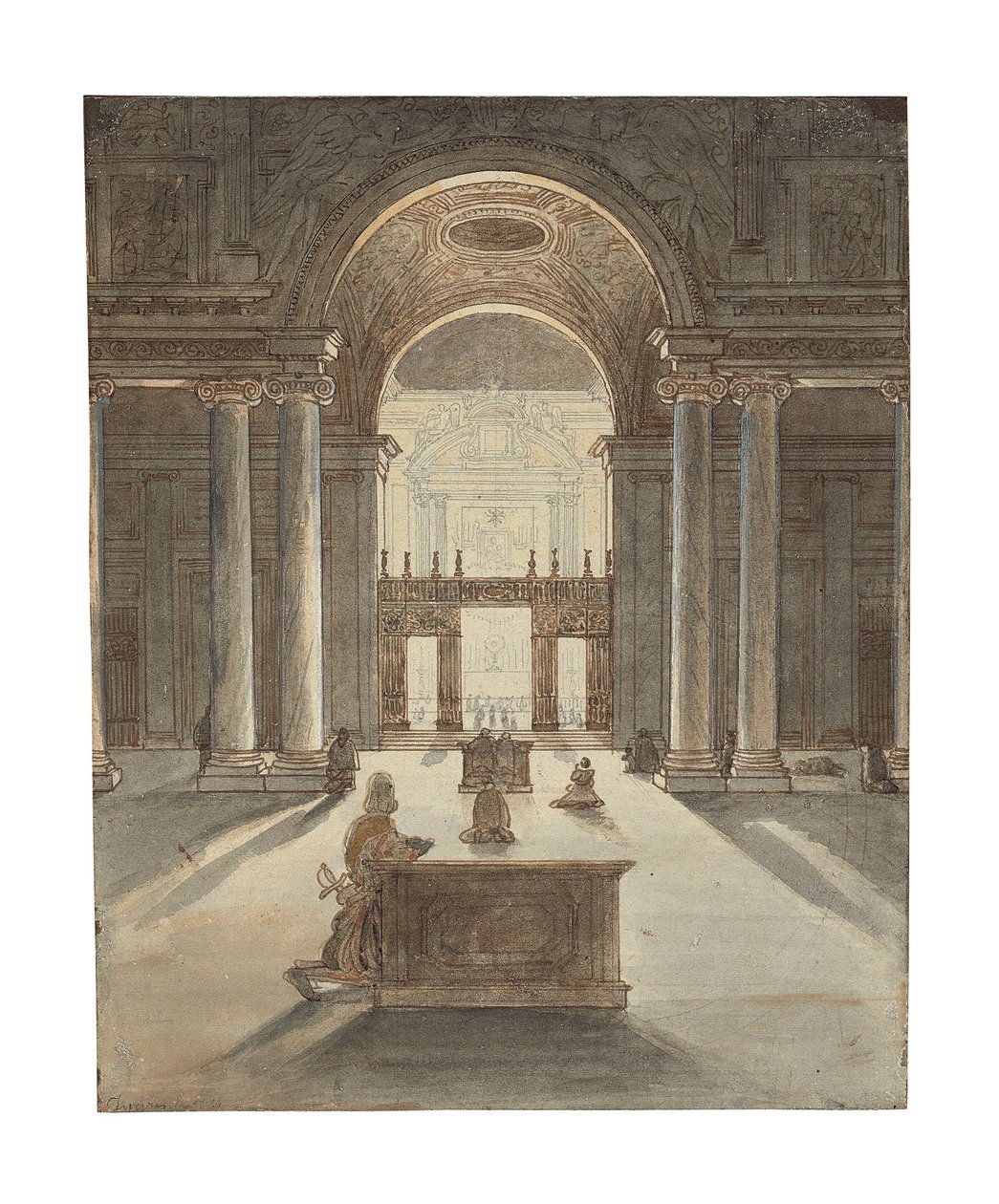 De Borghese kapel in Santa Maria Maggiore, Rome door Jean Auguste Dominique Ingres