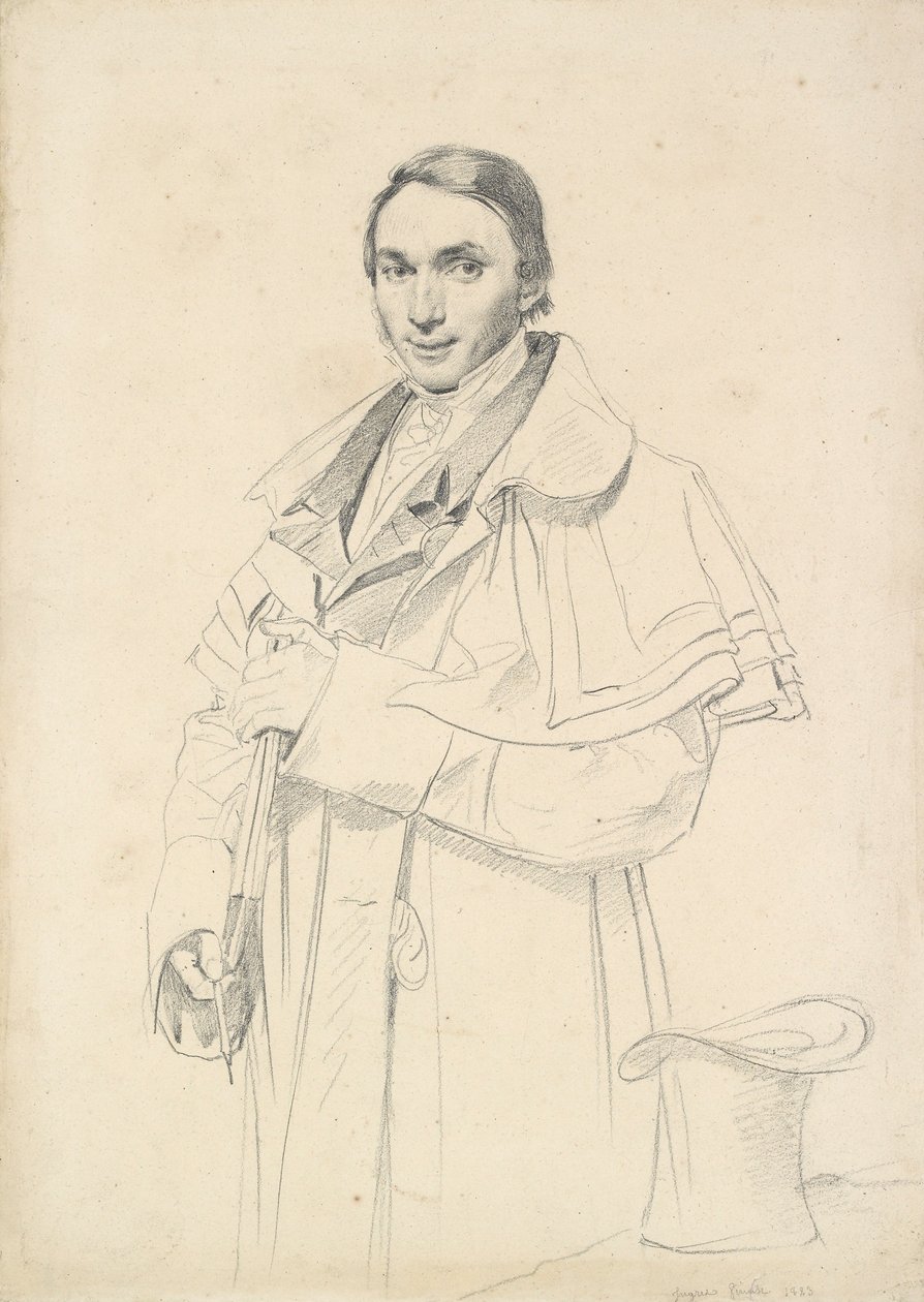 Driekwart-portret van Jean-Francois-Antoine Forest, 1823 door Jean Auguste Dominique Ingres