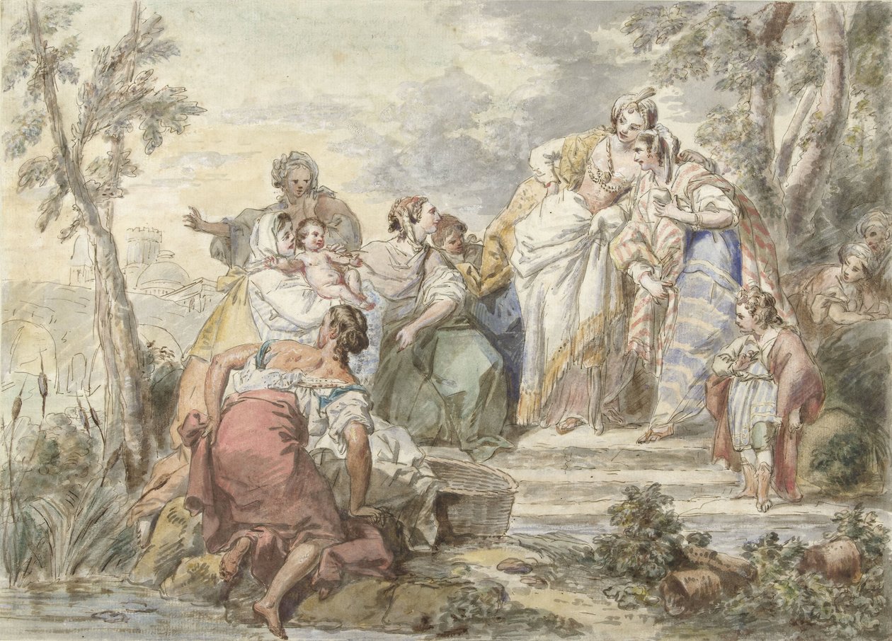 De vondst van Mozes door Jean Baptist Leprince