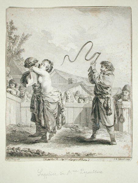 Smeekbede van Madame Lapoutkine, gegraveerd door Jean Baptiste Tilliard door Jean Baptiste (after) Le Prince