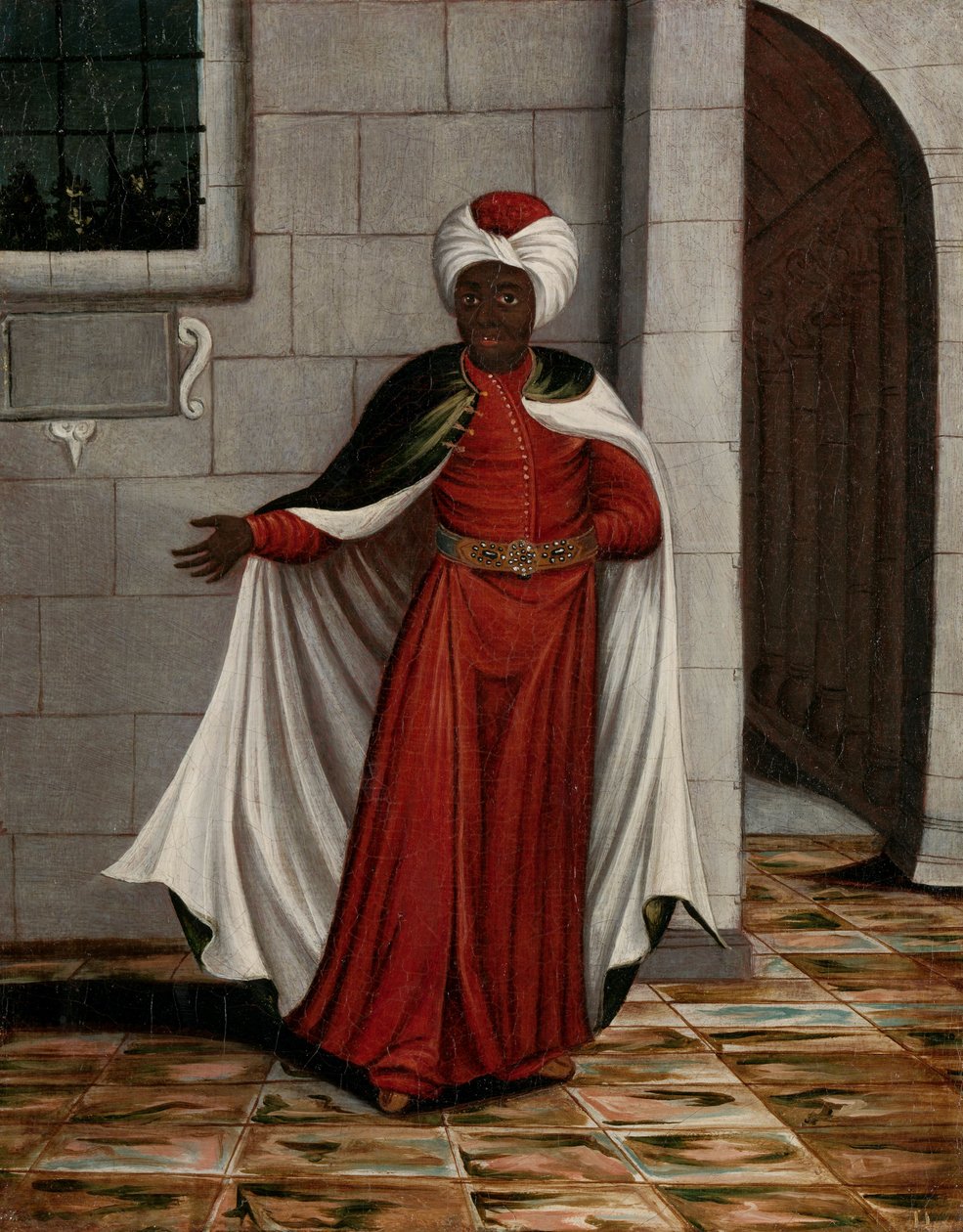De Kislar Aghassi, hoofd van de zwarte eunuchen van de sultan door Jean Baptiste (circle of) Vanmour