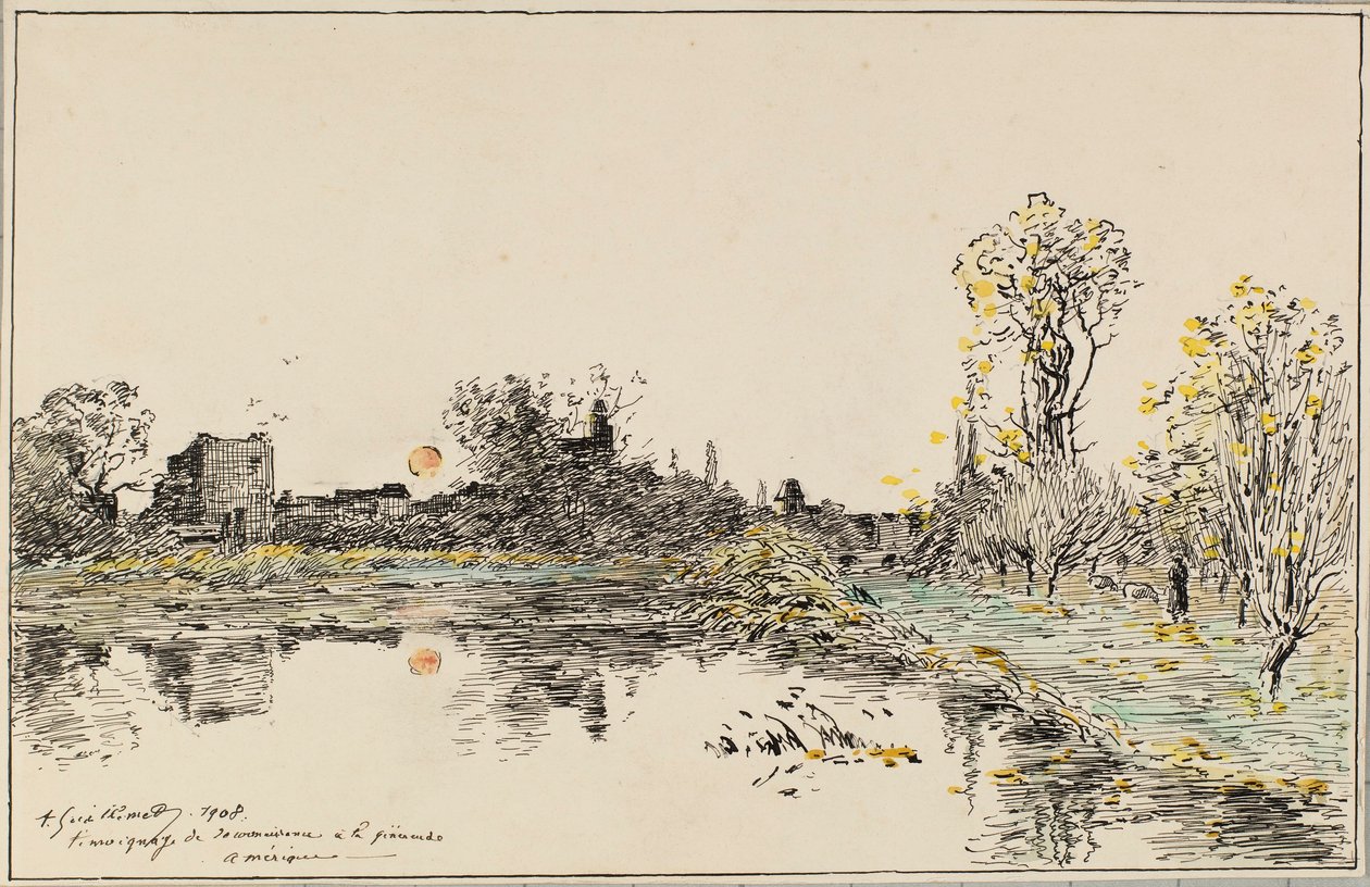 Landschap door Jean Baptiste Antoine Guillemet