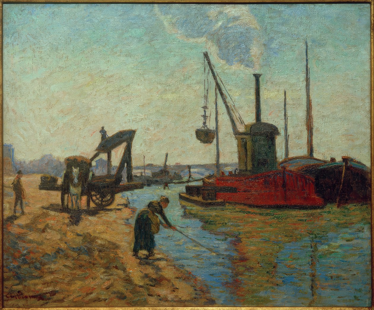 Werkzaamheden aan de Pont National door Jean Baptiste Armand Guillaumin