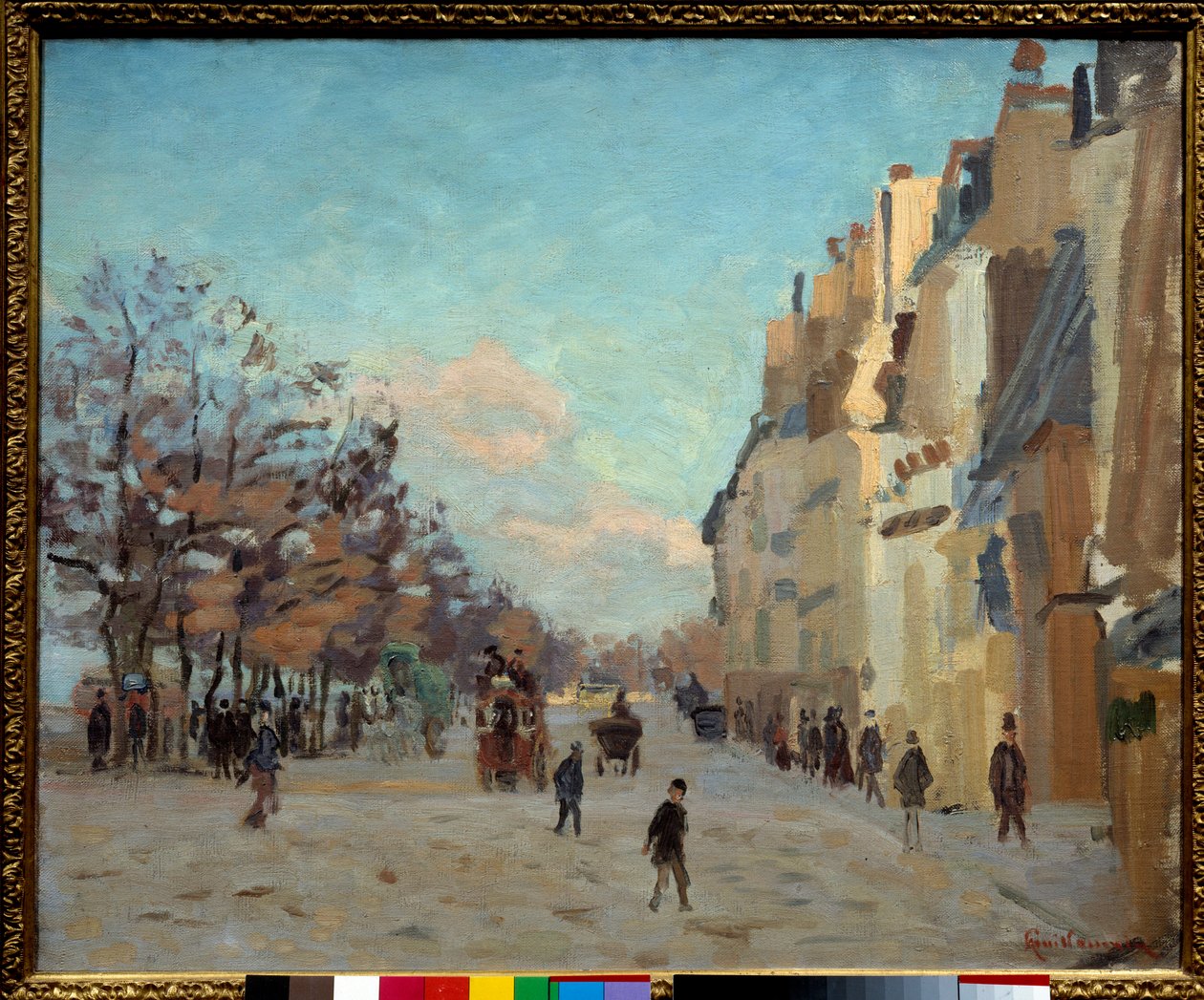 Quai de la gare in Parijs, sneeuw effect door Jean Baptiste Armand Guillaumin