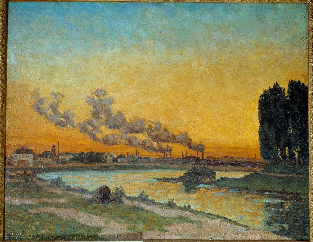Zonsondergang in Ivry door Jean Baptiste Armand Guillaumin