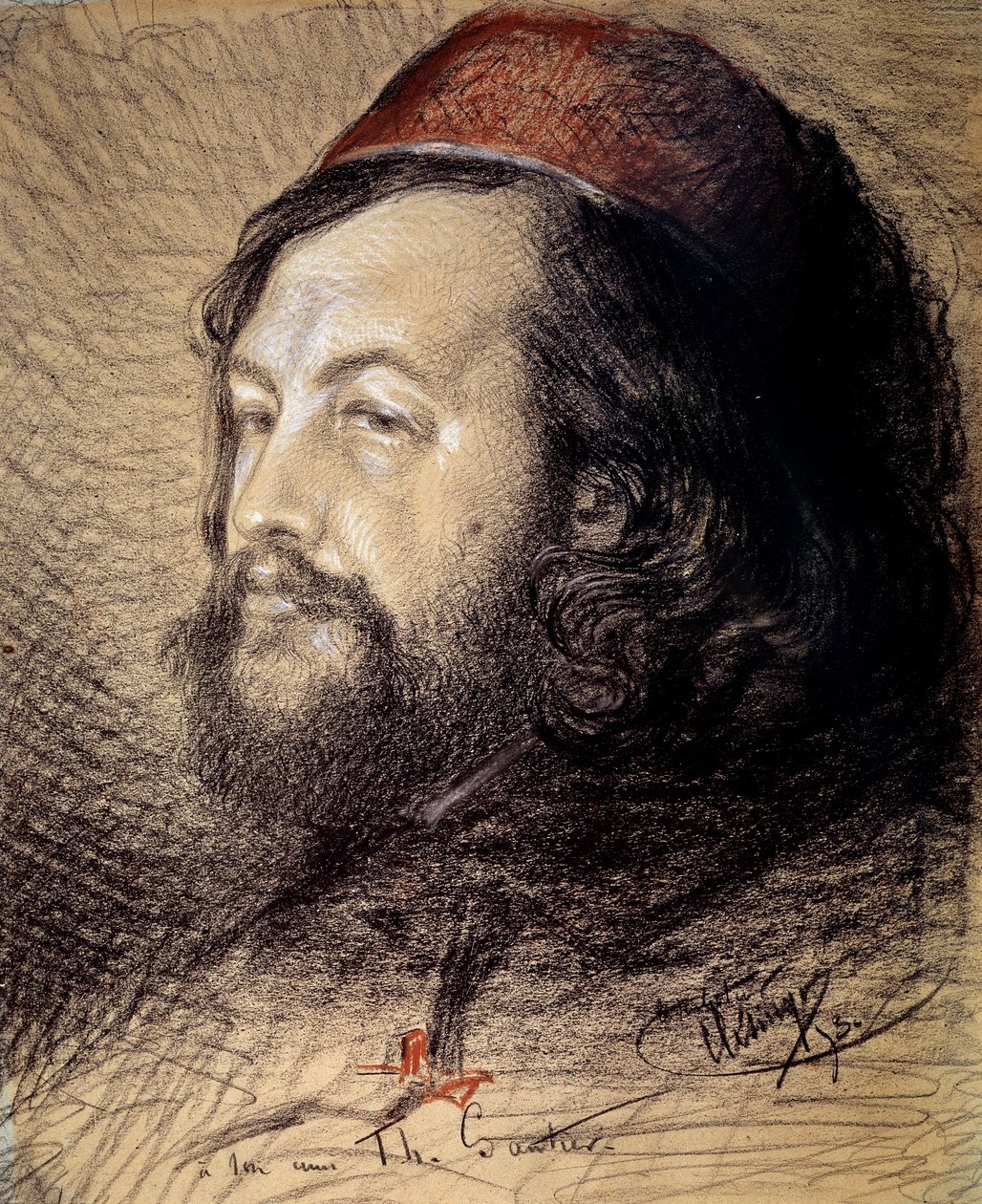 Portret van Theophile Gautier (1811-1872) door Jean Baptiste Auguste Clesinger