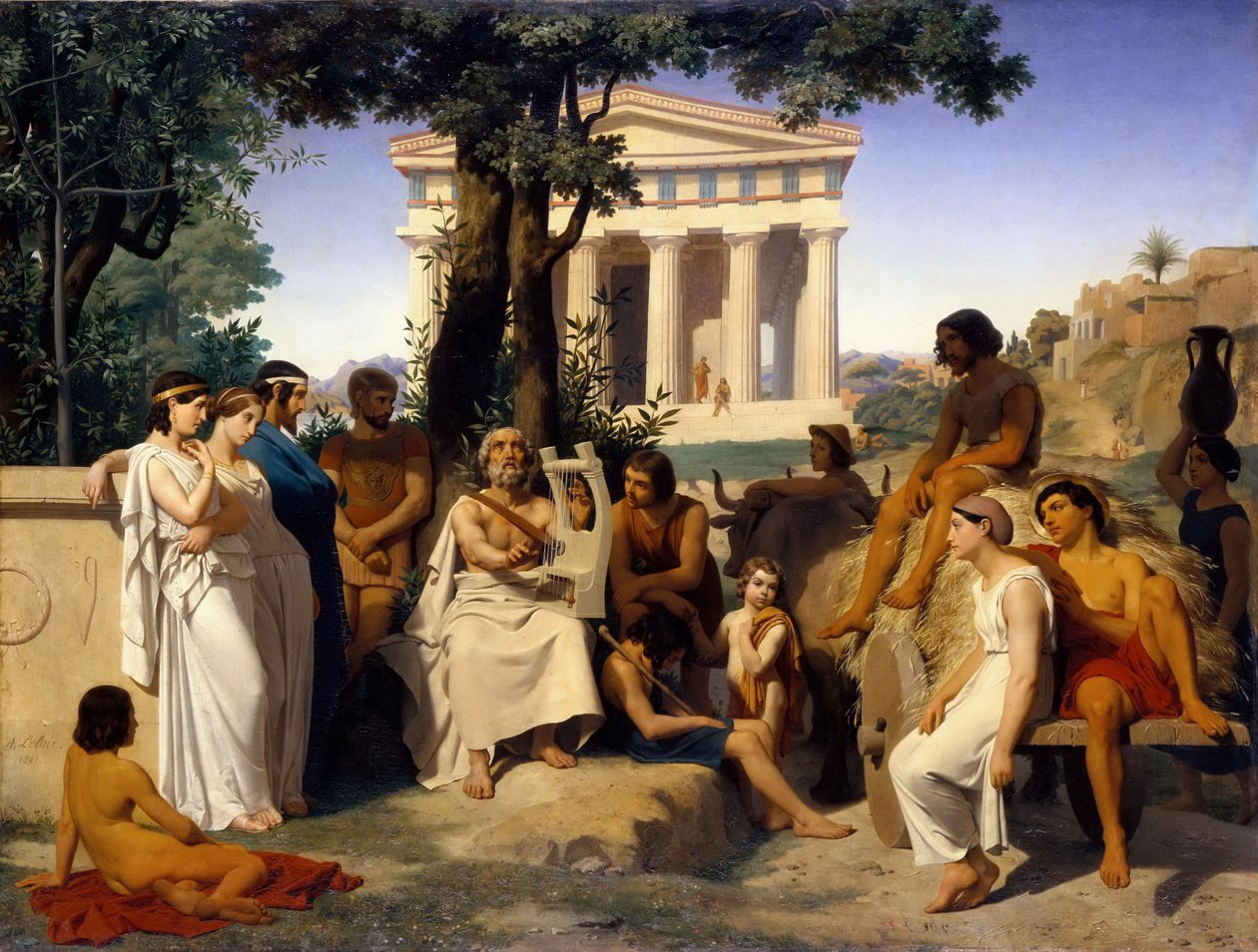 Homerus door Jean Baptiste Auguste Leloir