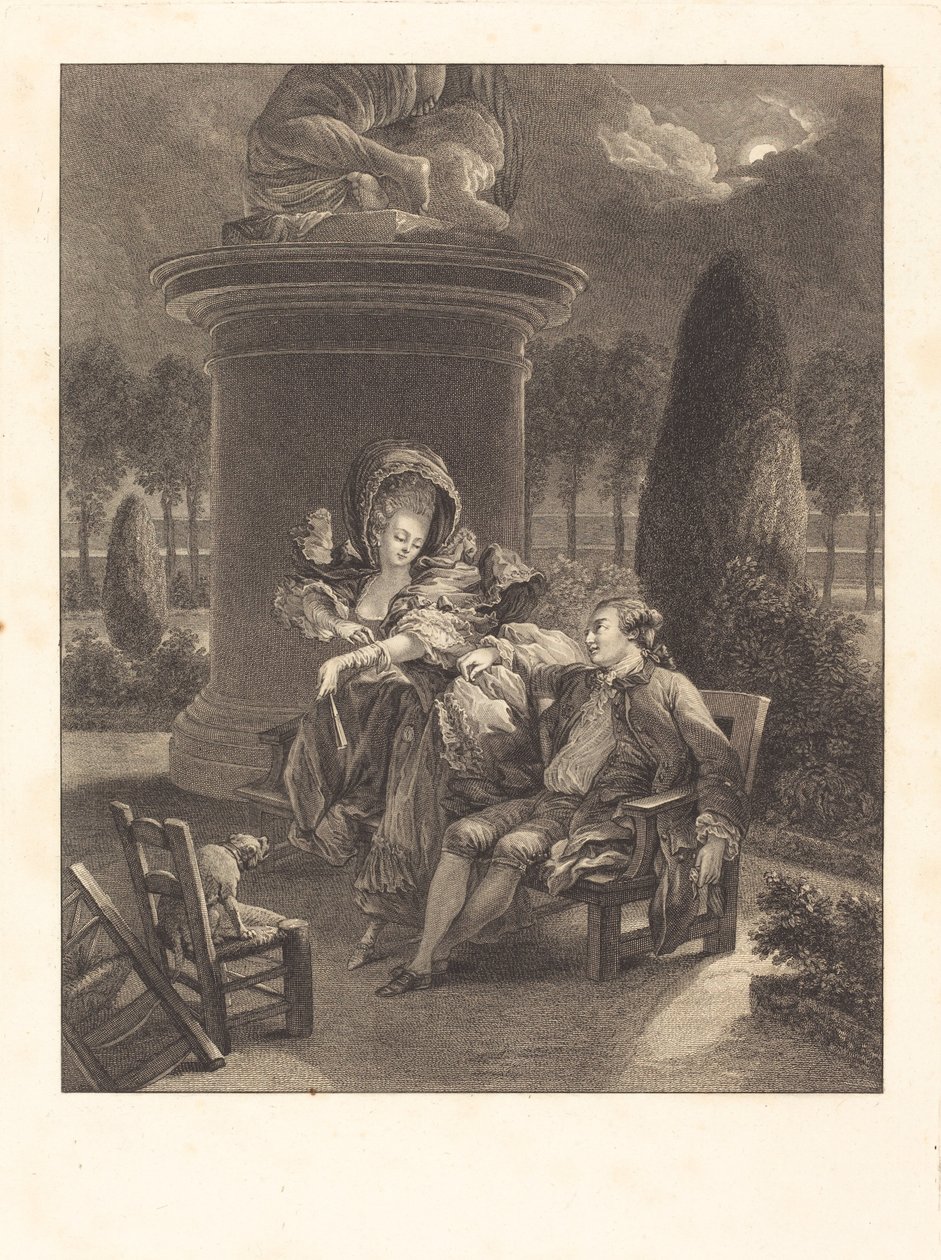 De avond in de Thuileries door Jean Baptiste Blaise Simonet after Pierre Antoine Baudouin