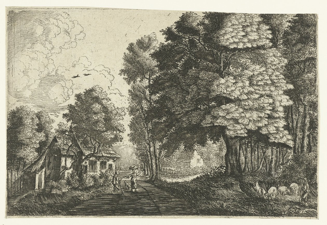 Herder bij een bosrand door Jean Baptiste Bonnecroy