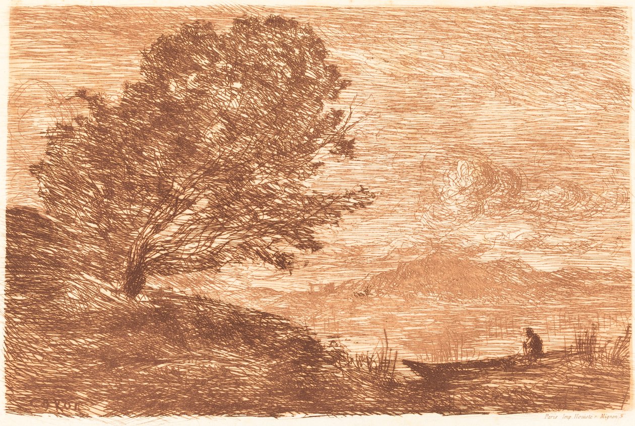 Een Meer in Tirol door Jean Baptiste Camille Corot