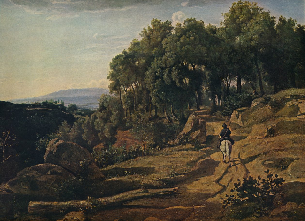 Een uitzicht nabij Volterra, 1838 door Jean Baptiste Camille Corot