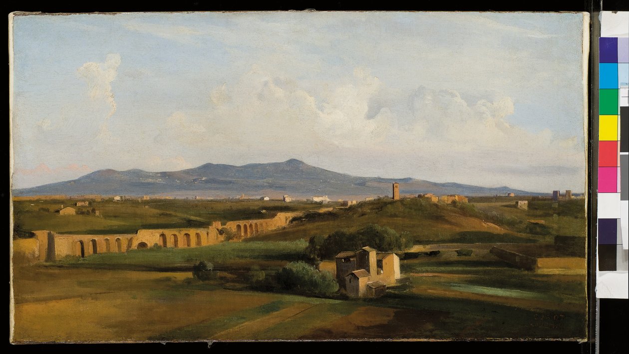 Aquaduct in het Romeinse platteland door Jean Baptiste Camille Corot