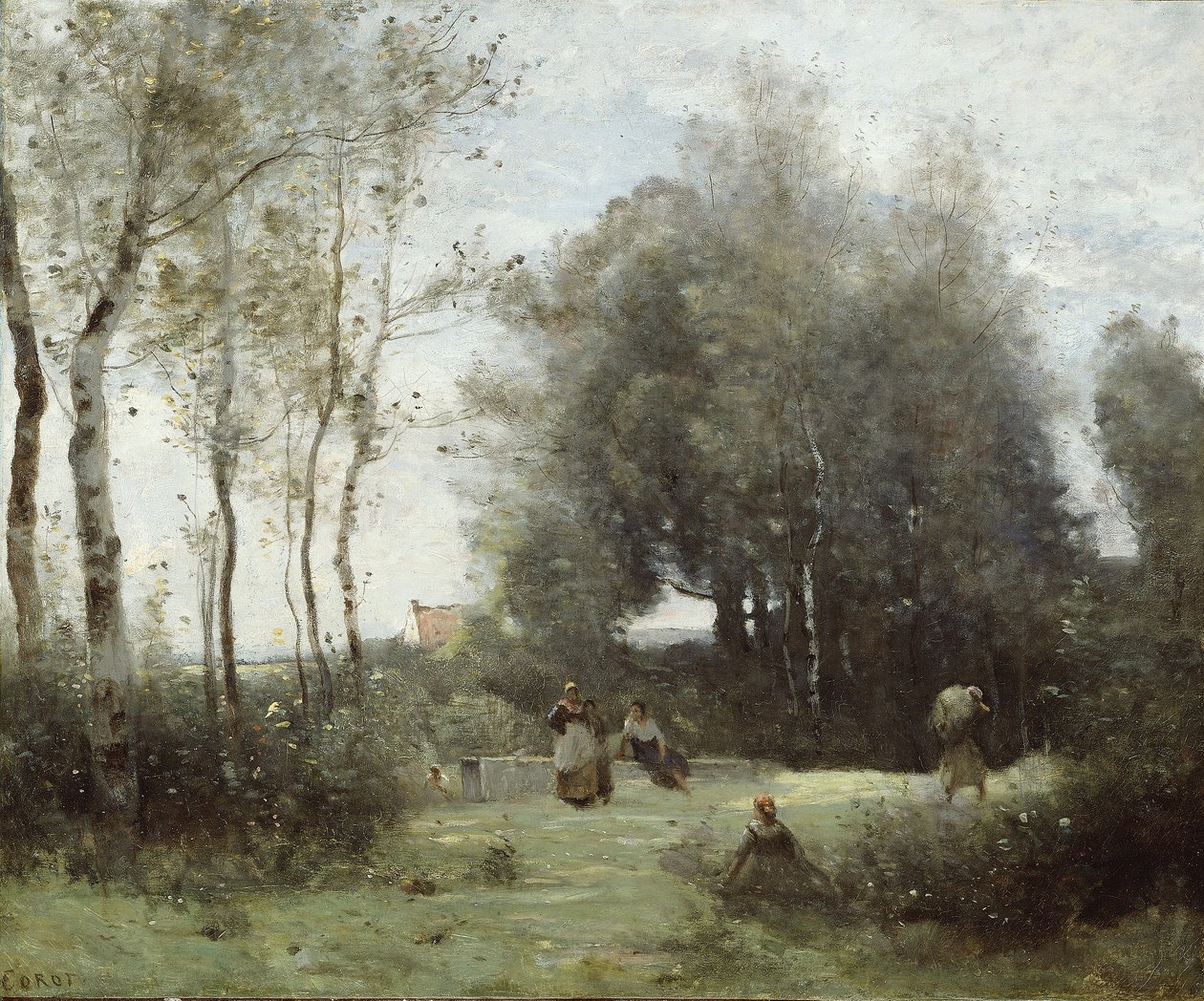 Arleux-Palluel, De Brug van Trysts, 1871-72 door Jean Baptiste Camille Corot