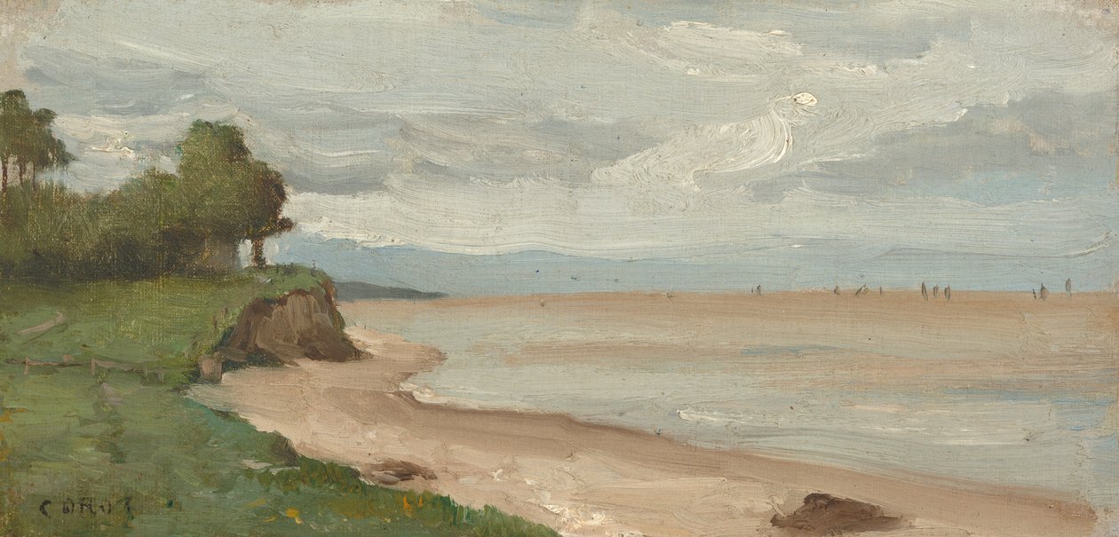 Strand bij Etretat, ca. 1872 door Jean Baptiste Camille Corot
