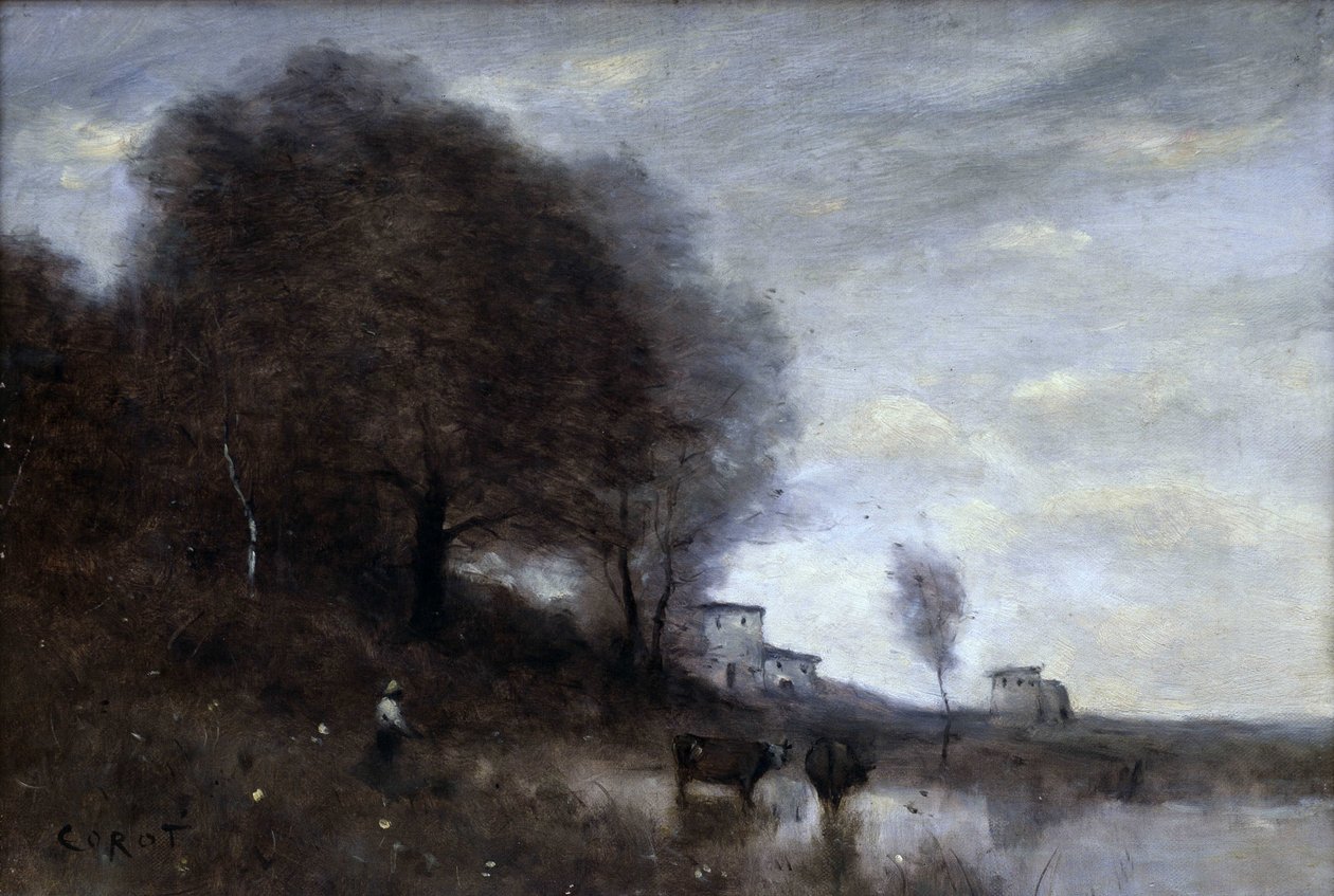 Landschap op het platteland door Jean-Baptiste-Camille Corot