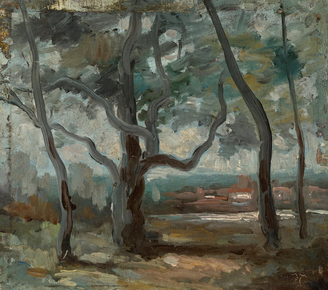 De grote boom (studie) door Jean Baptiste Camille Corot