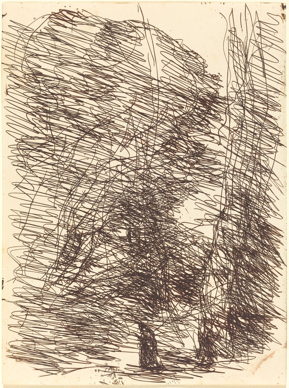 Dromer onder Hoge Bomen door Jean Baptiste Camille Corot