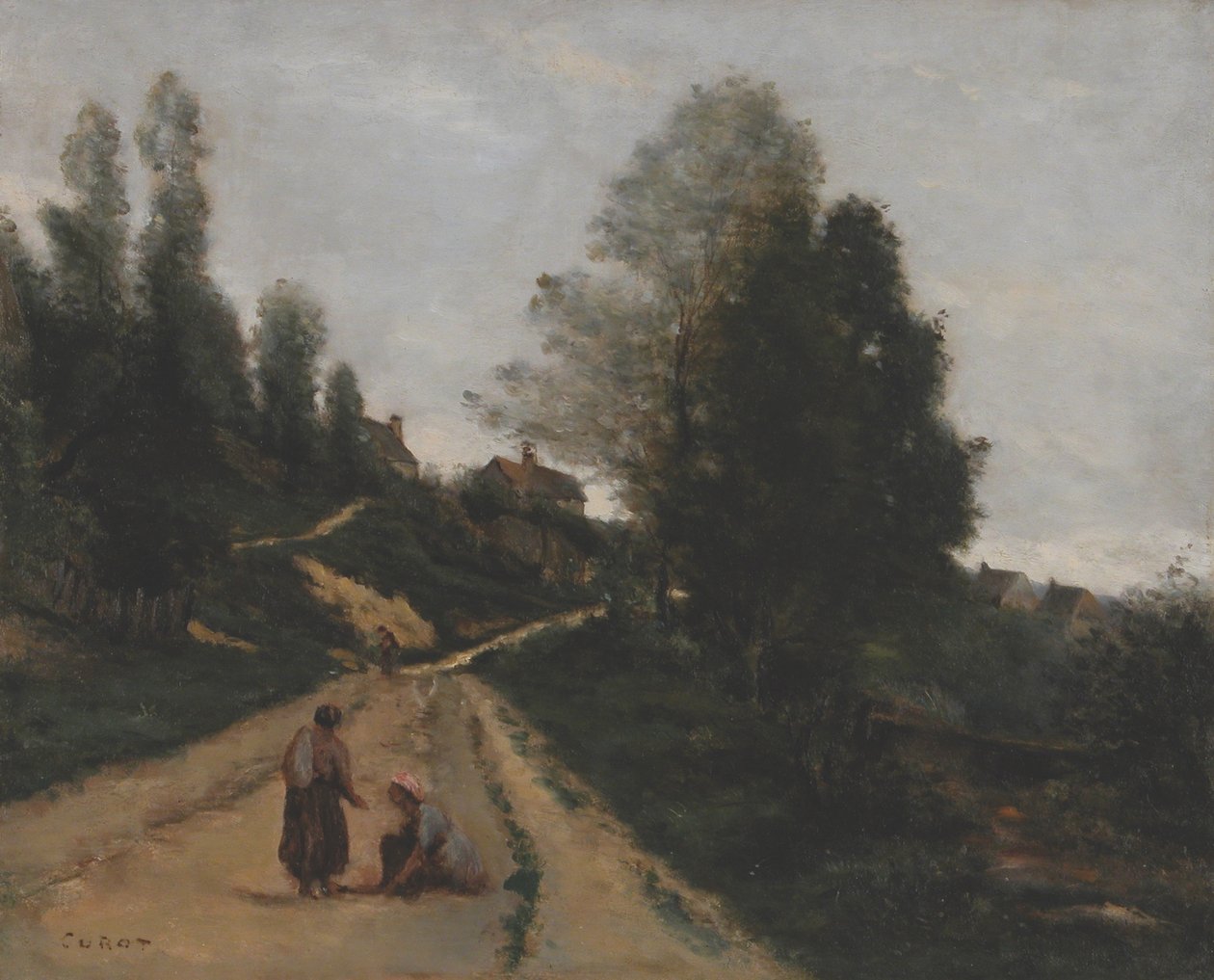 Frans: Gouvieux, près Chantilly. Pad naar boven door Jean Baptiste Camille Corot