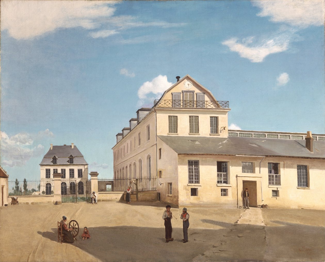 Huis en fabriek van Monsieur Henry door Jean Baptiste Camille Corot