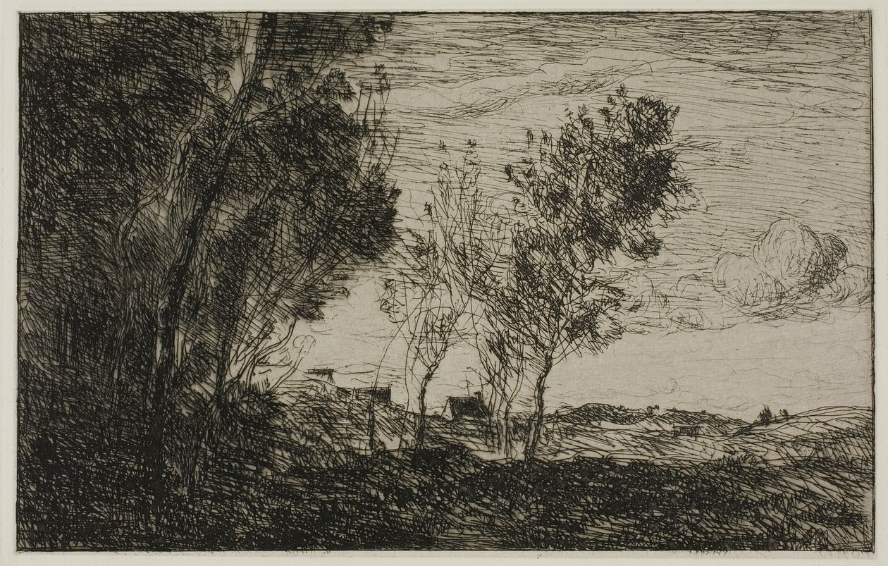 In de Duinen: Souvenir van de Bossen van Den Haag door Jean Baptiste Camille Corot