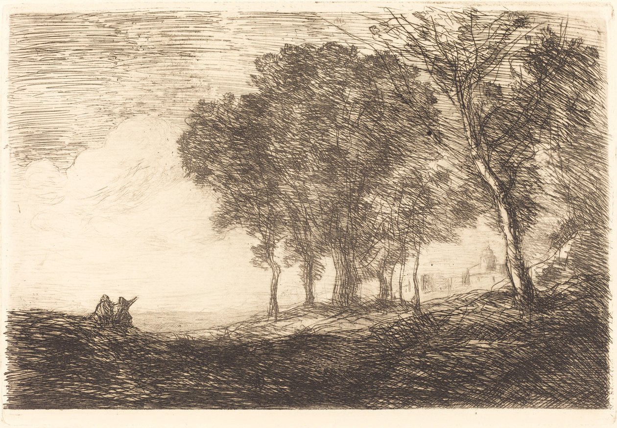 Italiaans landschap door Jean Baptiste Camille Corot