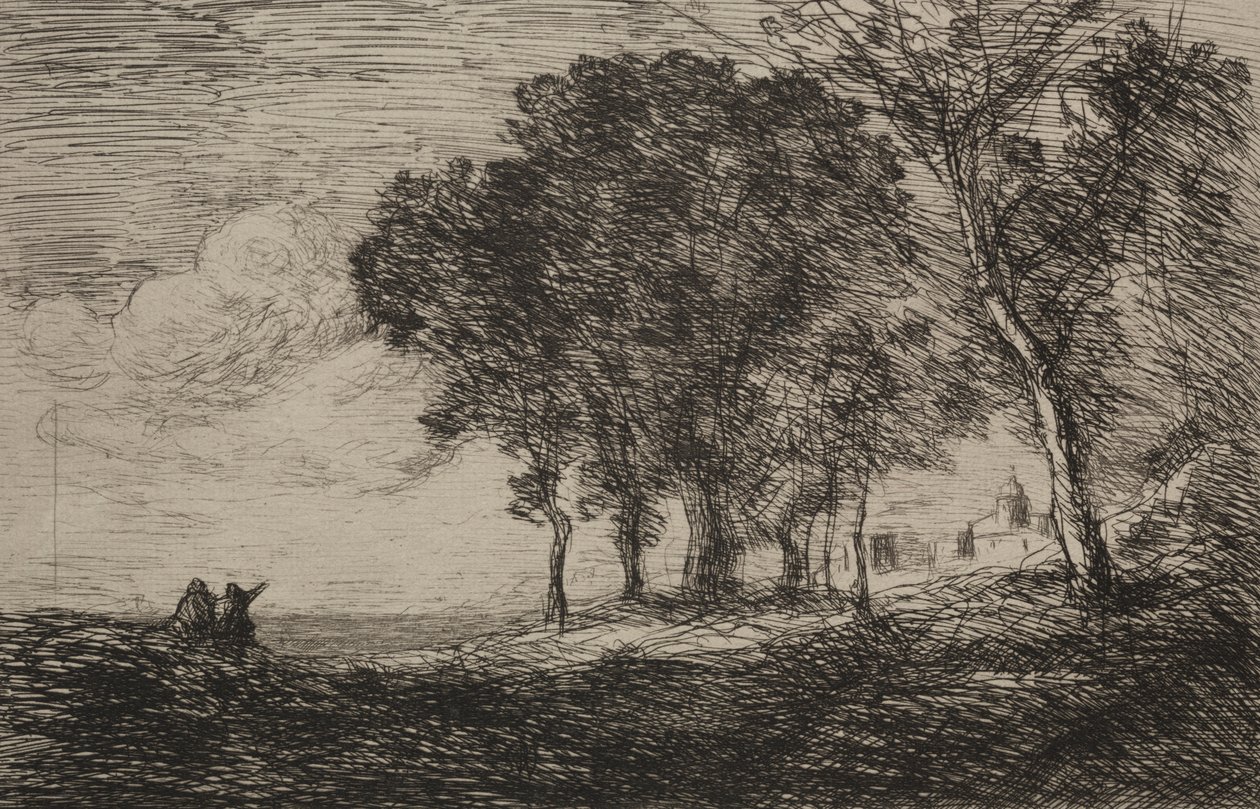 Italiaans landschap door Jean Baptiste Camille Corot