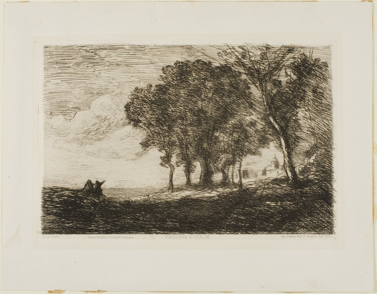 Italiaans Landschap door Jean Baptiste Camille Corot